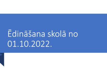 Ēdināšana skolā no 1.oktobra